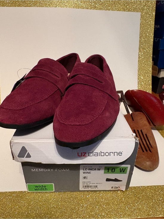 Liz Claiborne Shoes - Liz Claiborne Wine Suede Penny Loafers - Women's